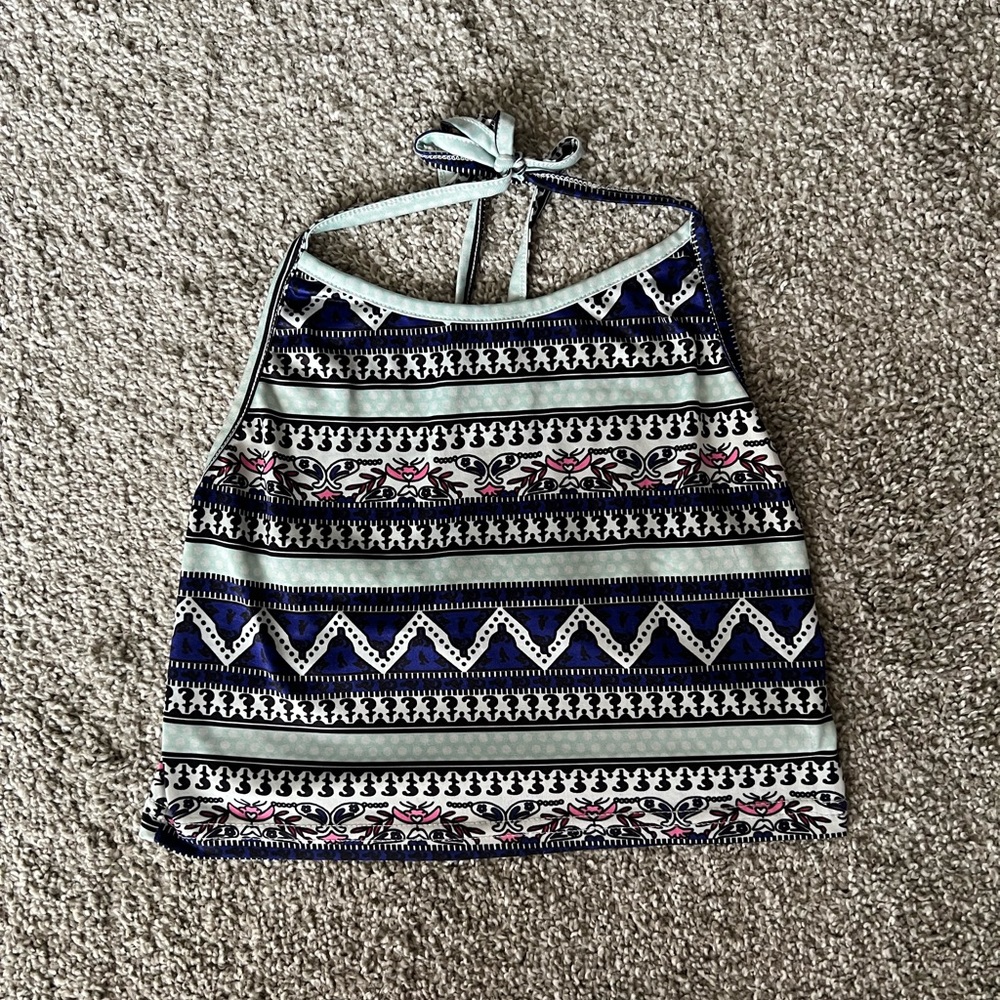 Patterned Halter Top🩷🩵💙